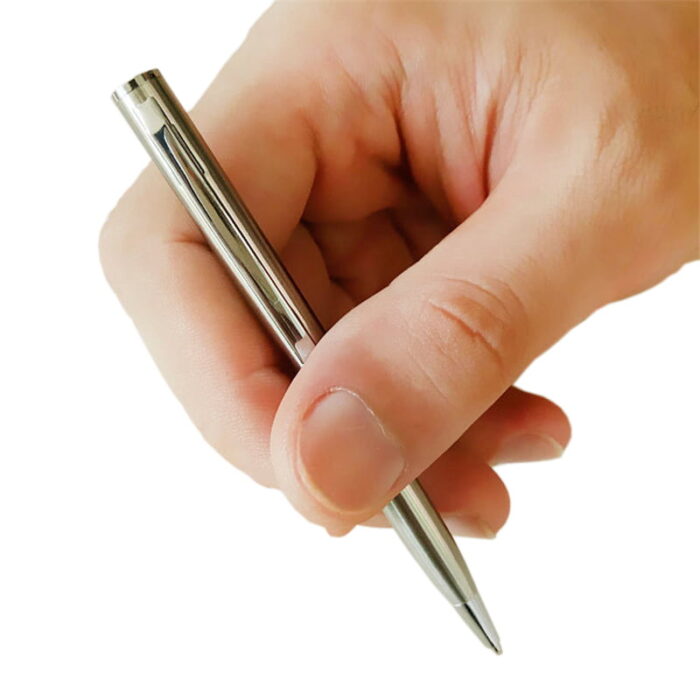 1Pcs Mini Bright Metal Silvery Ballpoint Pen Small Ballpoint Pen Mini Pens Bulk 4 Inch Short Small Pens Wallet Pen Tiny Pen Ink Ballpoint Pens for Notebook Pockets Signature Notepads School Office - Image 7